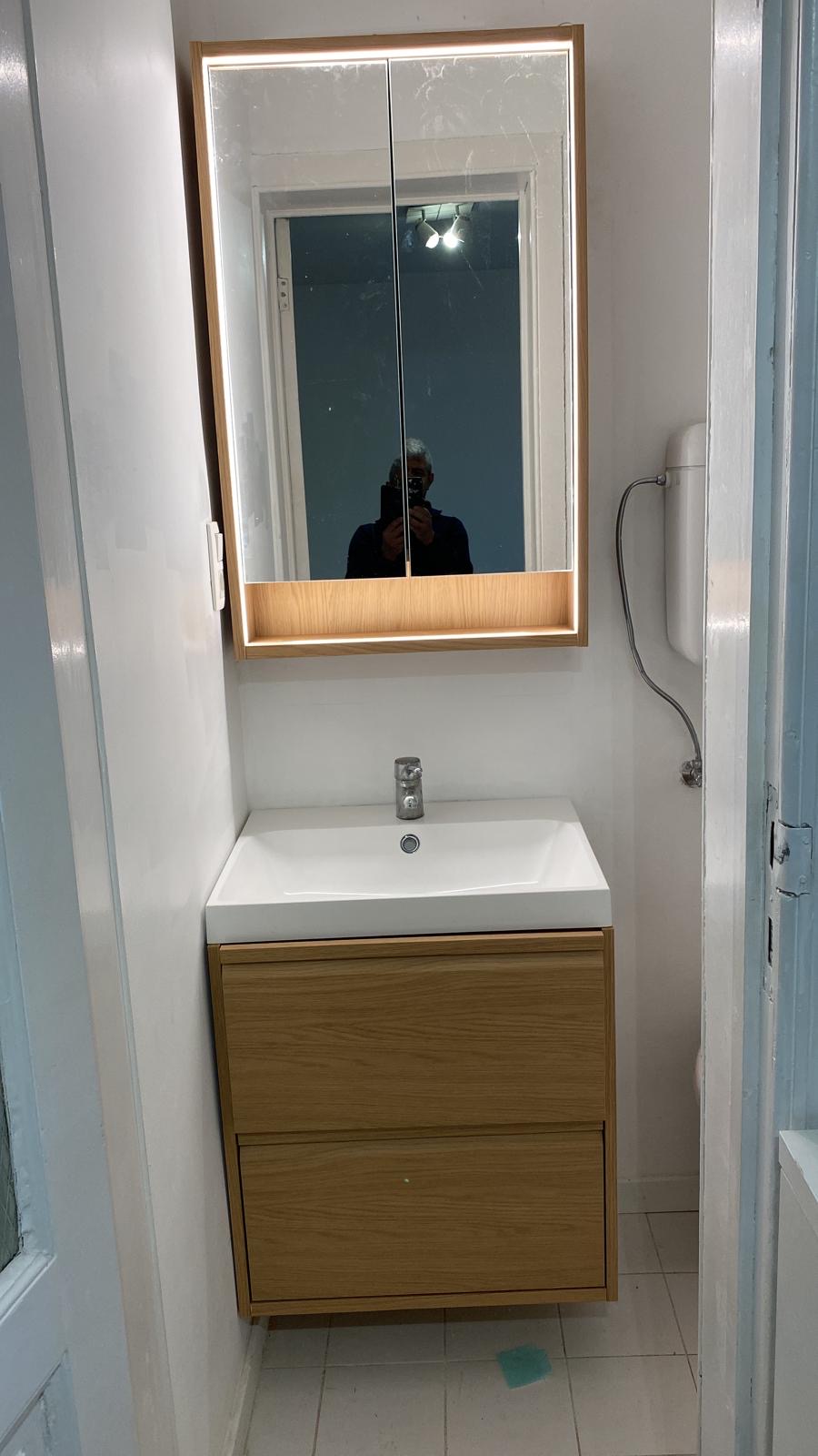 Rénovation salle de bain — meuble vasque